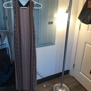Floor length light weight dress in coffee color